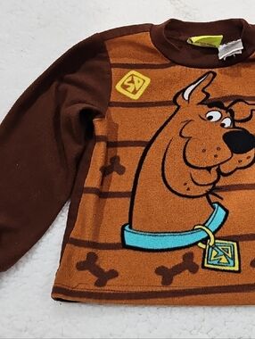 Vintage Scooby-Doo Brown Kids Fleece Top with Graphic